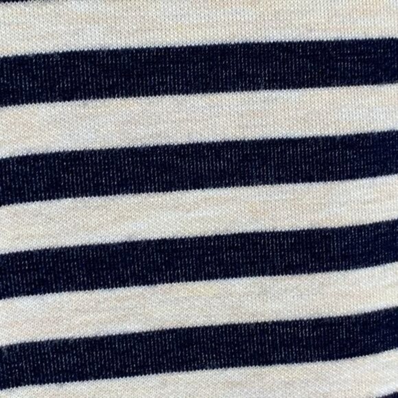 Marina Luna Striped Drop Waist Mini Dress Medium Navy Cream Short Sleeve Casual - Picture 6 of 7